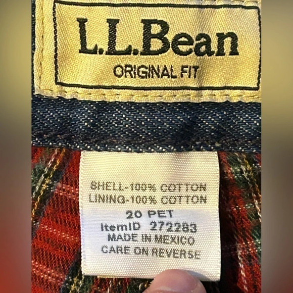 LL BEAN Original fit women’s high rise flannel lined mom jeans 20 Petite - Picture 4 of 8